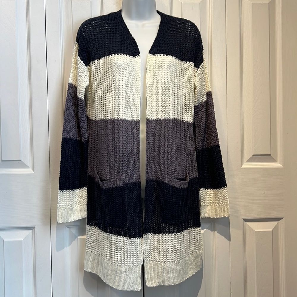 Inc International Concepts Colour Block Loose Knit Cardigan Size Medium NWT